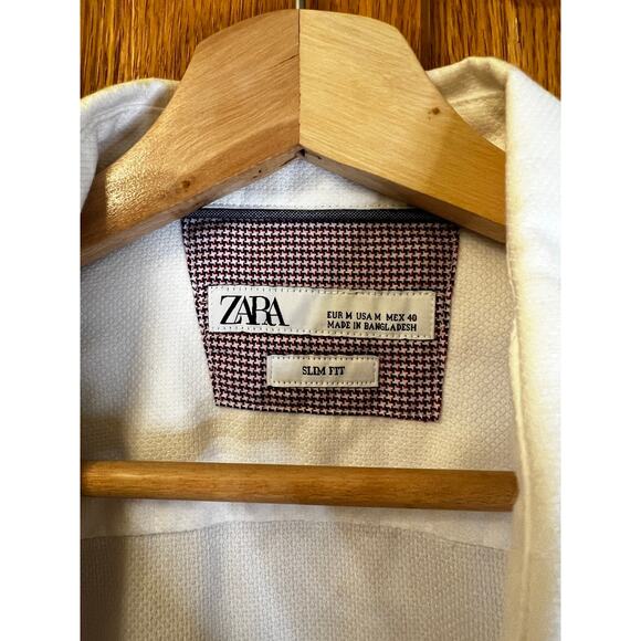 Zara White Button Down Size M Slim Fit - Picture 2 of 2